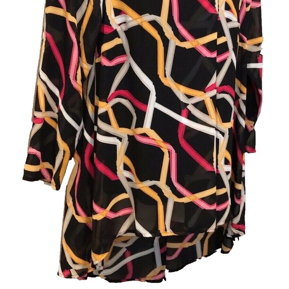 Alfani Women's Plus Size Black Comb Printed Overlay Tunic, Multi Ribbons, 0X/XL - Picture 10 of 15